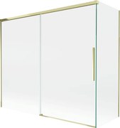 Mexen Rox parawan nawannowy 2-skrzydłowy rozsuwany 180 + 90 x 150 cm, transparent, złoty - 8C9-180-090-50-00