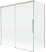 Mexen Rox parawan nawannowy 2-skrzydłowy rozsuwany 150 + 70 x 150 cm, transparent, nikiel szczotkowany - 8C9-150-070-97-00