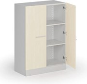 Metalowa szafa z drewnianymi drzwiami, demontowana, 1150 x 800 x 400 mm, brzoza