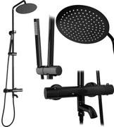 Zestaw Prysznicowy Natryskowy z termostatem Rea Lungo czarny metaliczny