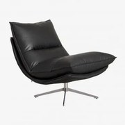 Obrotowy Fotel Z Ekoskóry Sisko Sztucznej Skóry Negro - Sklum