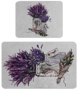 Fioletowo-jasnoszare dywaniki łazienkowe zestaw 2 szt. 60x100 cm Purpura – Foutastic