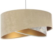 Ciemnobeżowa lampa wisząca welurowa L2-H83