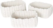 Koszyki do przechowywania z bawełny Kargo, skandynawski splot, 3 sztuki