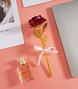 Wieczna róża ze złotą łodygą SIF, czerwona