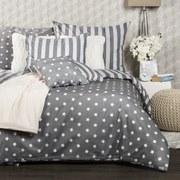 4Home Pościel bawełniana Stars szary, 140 x 200 cm, 70 x 90 cm