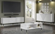 Biały trzyczęściowy zestaw mebli glamour do salonu D0-A59