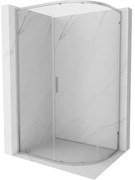 Mexen Exo kabina prysznicowa półokrągła asymetryczna rozsuwana 100 x 80 cm, transparent, chrom - 8131-100-080-01-00