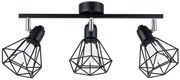 Czarny potrójny druciany plafon punktowy - A145 N7-E52