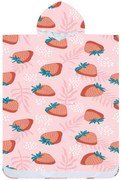 Ponczo plażowe STRAWBERRIES różowe 80x145 cm