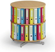 Regał obrotowy na segregatory, 2 półki, buk