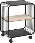 Półka mobilna NOIR, 2-poziomowa, metalowa, 43,3 x 28 x 53 cm