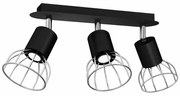 Lampa Sufitowa, czarna, potrójna, kierunkowa, loftowa DANTE BLACK/SILVER 3x mini GU10