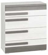 Komoda BIANKA 4S 86 sosna śnieżna/szara ML MEBLE