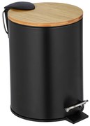Kosz łazienkowy na śmieci TORTONA, bambusowa pokrywa, z funkcją Easy-Close, 3 L, WENKO