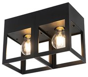 Nowoczesna lampa sufitowa czarna 2-światłowa - Cela Nowoczesny Oswietlenie wewnetrzne