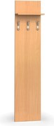 Garderoba z wieszakami PRIMO WOOD, 3 haczyki, półka, tekstura drewna pionowa, buk