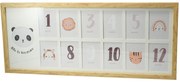 Wisząca ramka na 12 zdjęć do pokoju dziecka, 25 x 60 x 1,8 cm