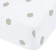 Biało-zielone flanelowe prześcieradło z gumką 135x190 cm Polka Dot – Catherine Lansfield