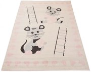 Różowy dywan z myszkami dla dzieci R3-F71