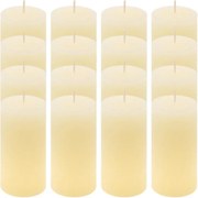 Zestaw świec rustykalnych, 10 cm, Ø 5 cm, kremowy, 16 szt.