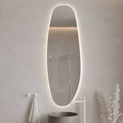 Lustro owalne z podświetleniem bezramowe 55 x 150 cm DELIS LED | Różne kolory szkła : Kolor - Srebro
