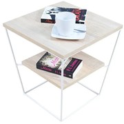 Stolik kawowy z półką w stylu skandynawskim dąb sonoma T3-H74