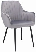 Szare krzesło z podłokietnikami do stołu T1-Z94