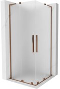 Mexen Velar L Duo kabina prysznicowa rozsuwana 80 x 80 cm, szron, różowe złoto - 871-080-080-02-33-60
