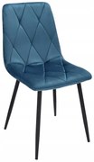 Turkusowe pikowane krzesło welurowe K3-A09