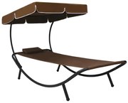 Brązowy leżak z baldachimem S3-P96