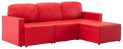 Rozkładana sofa modułowa czerwona L6-M81