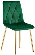 Zielone pikowane krzesło welurowe glamour M1-C09