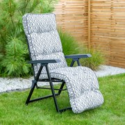 Fotel ogrodowy z podnóżkiem Lena Plus Black Edition H039-06PB PATIO