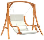 Drewniana huśtawka ogrodowa z poduszką S7-F33