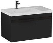 Szafka pod umywalkę VOG 69 cm czarny mat z czarnym uchwytem KROFAM