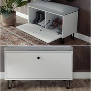 Ławka na buty biały 80x35.1x46 siri