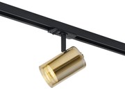 Nowoczesny reflektor złoty z bursztynowym szkłem do systemu szynowego 1-fazowego - Iconic Lloyd