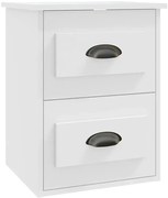 Wisząca szafka nocna z szufladami biały połysk D2-S08