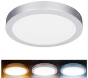 Solight WD244-S - Panel LED 2w1 24W/230V 3000/4000/6000K śr. 30 cm IP54 srebrny