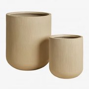 Zestaw 2 Donic Ø45 Cm / Ø30 Cm Z Polipietry Raiden Kremowa Tapioca - Sklum