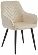 Stylowe beżowe krzesło welurowe F3-H92