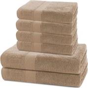 DecoKing Komplet ręczników Marina jasnobrązowy, 4 szt. 50 x 100 cm, 2 szt. 70 x 140 cm
