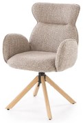 Krzesło tapicerowane K585 beżowe/dębowe obracane HALMAR