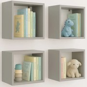 Komplet szarych kwadratowych półek dziecięcych A9-B33