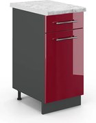 Szafka dolna do kuchni bordowa czerwień wysoki połysk 40x60x82 fame-line