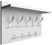 Wieszak Z Półką Na Ubrania Biel Alpejska + Chrom D3-E36