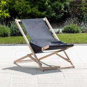 Leżak ogrodowy drewniany Gozo Komfort czarny PATIO