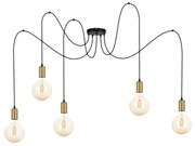 Żyrandol na lince MIROS 3xE27/60W/230V pająk czarny/złoty