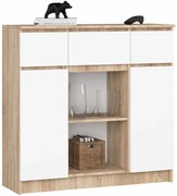Minimalistyczna komoda do salonu dąb sonoma + biały Z4-N49